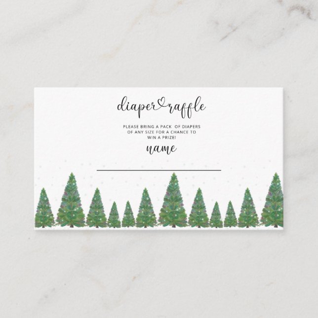 Evergreen diaper raffle ticket enclosure card (Front)