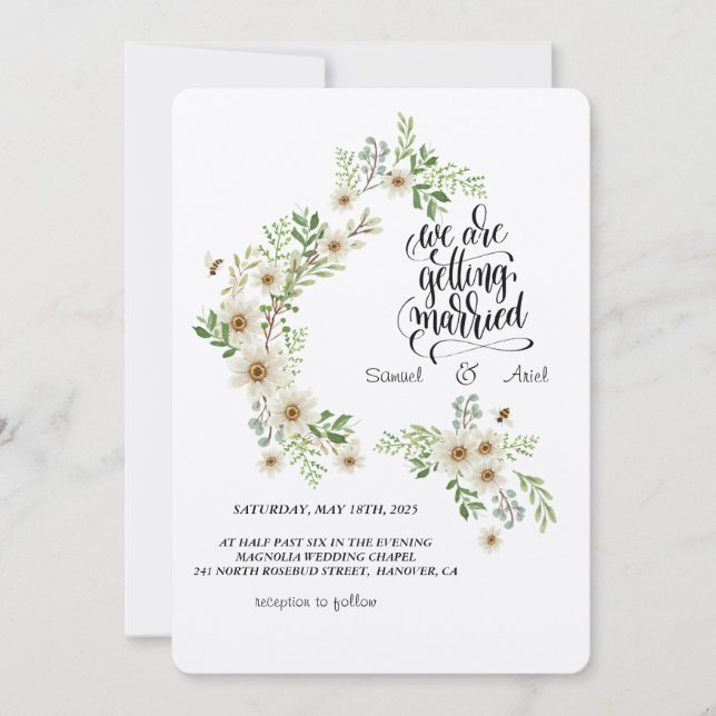 Evergreen Elegance Wedding Invitation (Front)