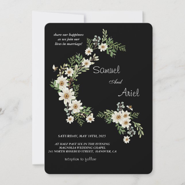 Evergreen Elegance Wedding Invitation (Front)