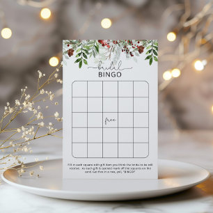 Evergreen elegant bridal shower bingo game