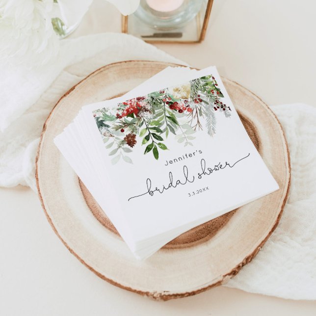 Evergreen elegant bridal shower napkin (Creator Uploaded)