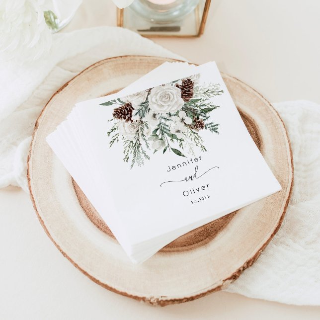 Evergreen elegant wedding  napkin (Creator Uploaded)