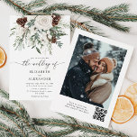 Evergreen elegant winter wedding invitation<br><div class="desc">Evergreen elegant winter wedding Invitation with photo and QR code.
Matching items available.</div>