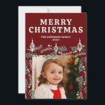 Evergreen Garland Frame Photo Holiday Card<br><div class="desc">A beautiful hand illustrated evergreen and ornament border design makes for an elegant and festive double sided Christmas photo card. Your own 2 photos can be added.</div>