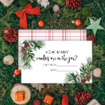 Evergreen guess how many candies enclosure card<br><div class="desc">Santa baby winter guess how many candies are in the jar card. "Baby it's cold outside" baby shower game. Matching Sign available.</div>