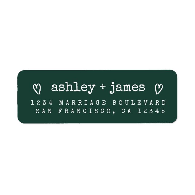 Evergreen Heart Couple Return Address (Front)