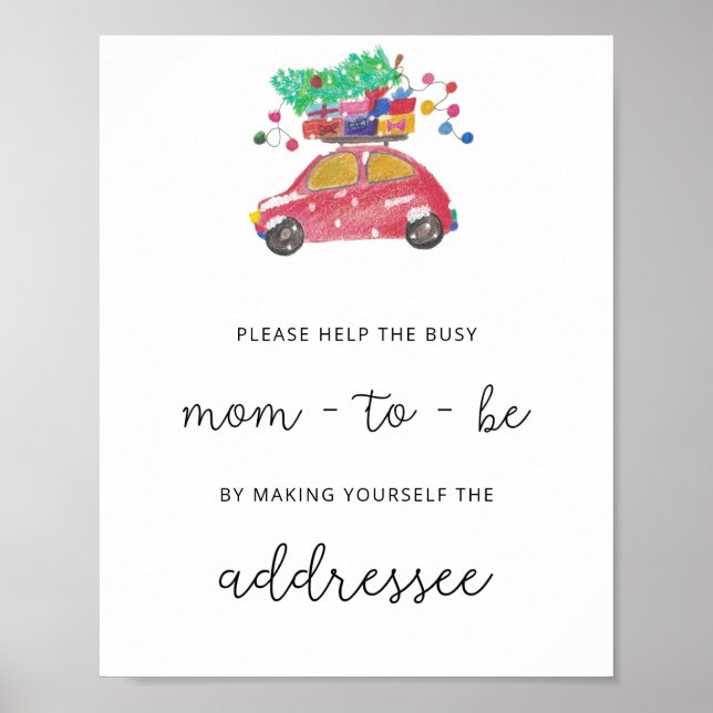 Evergreen Help the Busy Mum Address an envelope Poster (Front)