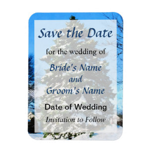 Evergreen in Winter Save the Date Magnet