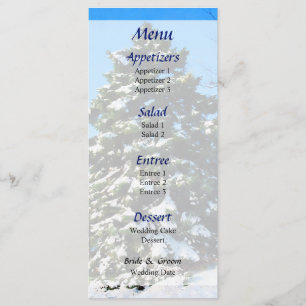 Evergreen in Winter Wedding Menu