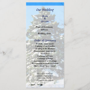 Evergreen in Winter Wedding Program Programme