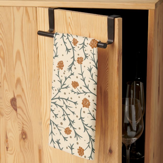 Evergreen Kisses Under the Mistletoe Tea Towel (Thirds Fold)