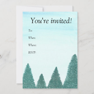 Evergreen landscape invitation card
