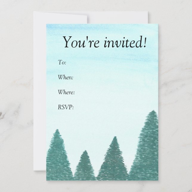 Evergreen landscape invitation card (Front)