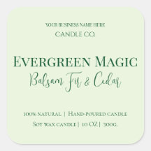 Evergreen Magic Christmas Candle Label | Custom