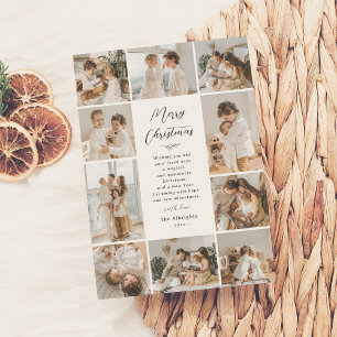 Evergreen Memories   10 Photo Collage Christmas Holiday Card