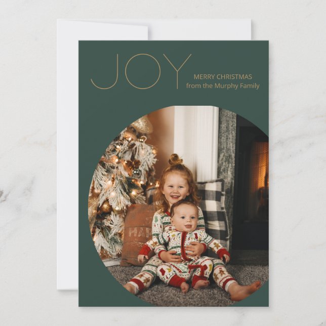 EVERGREEN Modern Joy Minimalist Christmas Holiday Card (Front)