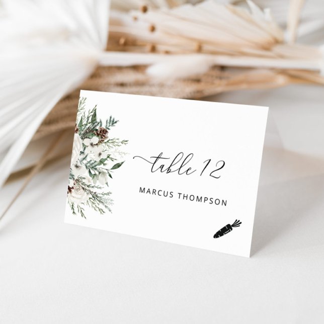 Evergreen modern Vegetaria meal choice place cards (Creator Uploaded)