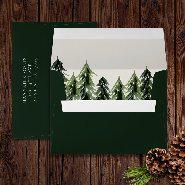 Evergreen Mountain Glen White Green Black Envelope (Creator Uploaded)