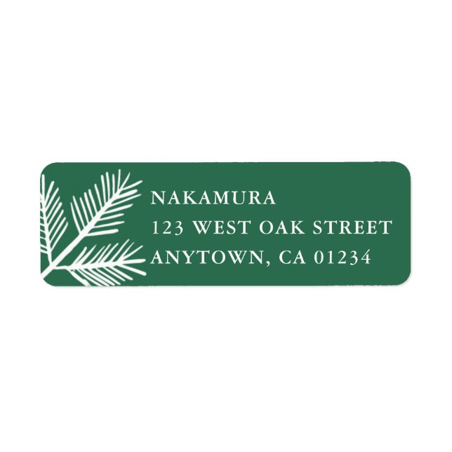 Evergreen Pine Green | Holiday Return Address (Front)