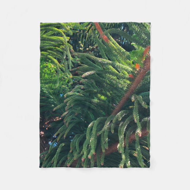 Evergreen pine-tree conifer  fleece blanket (Front)