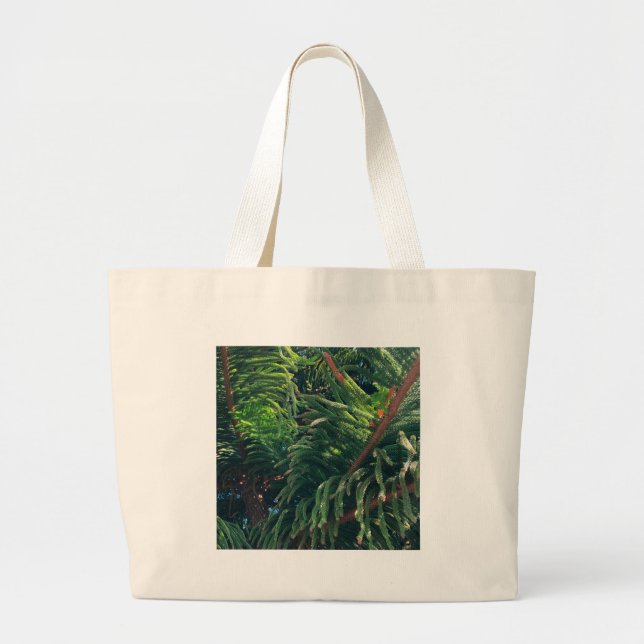 Evergreen pine-tree conifer  large tote bag (Front)