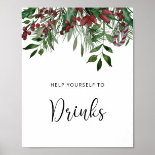 Evergreen pine trees Drinks  Poster