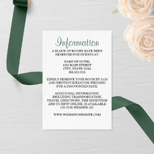 Evergreen Pine Wedding Enclosure Card