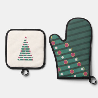 Evergreen Rhythm Oven Mitt & Pot Holder Set