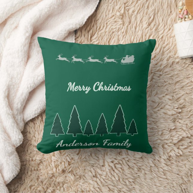 Evergreen Sleigh Family Hearth Cushion (Blanket)