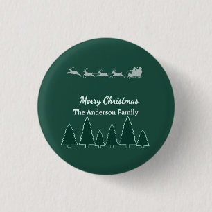 Evergreen Sleigh Family Winter Glow 3 Cm Round Badge