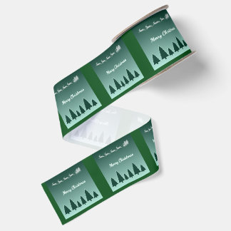 Evergreen Sleigh Forest Glow Grosgrain Ribbon