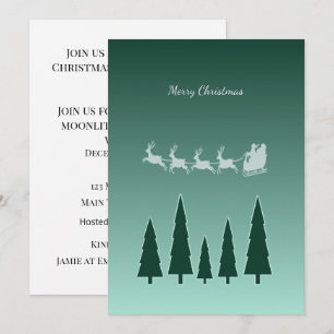 Evergreen Sleigh Holiday Invite Glow