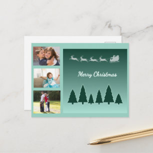 Evergreen Sleigh Holiday Trio Post Postcard