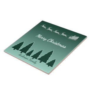 Evergreen Sleigh Night Journey Tile