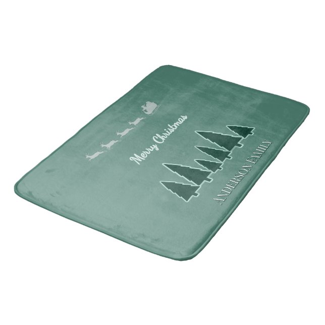 Evergreen Sleigh Winter Footsteps Bath Mat (Angled)