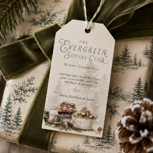 Evergreen Social Club Cosy Christmas Gift Tags