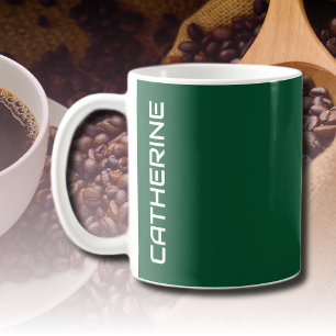 Evergreen Solid Colour Personalised Coffee Mug