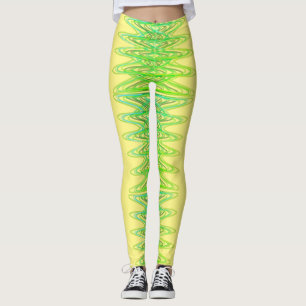 Evergreen Spirals in Yellow Leggings
