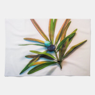 Evergreen Sprig with Berries Kitchen Towels