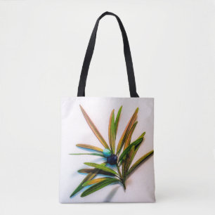 Evergreen Sprig with Berries Tote Bag