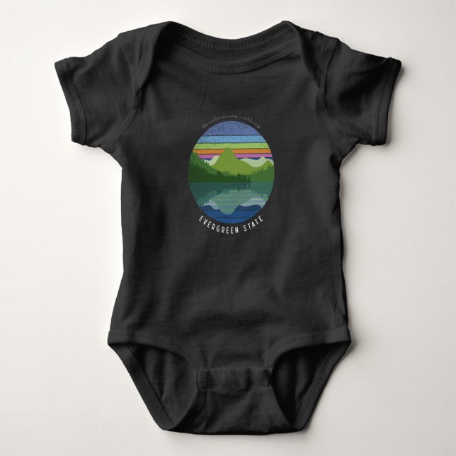 Evergreen state  baby bodysuit (Front)