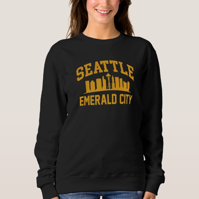 Evergreen State Seattle Emerald City Home Sweatshirt (Front)