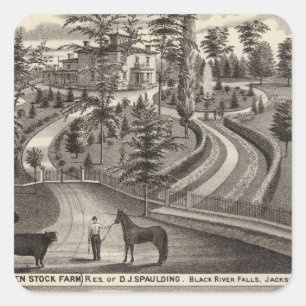 Evergreen Stock Farm, res Square Sticker