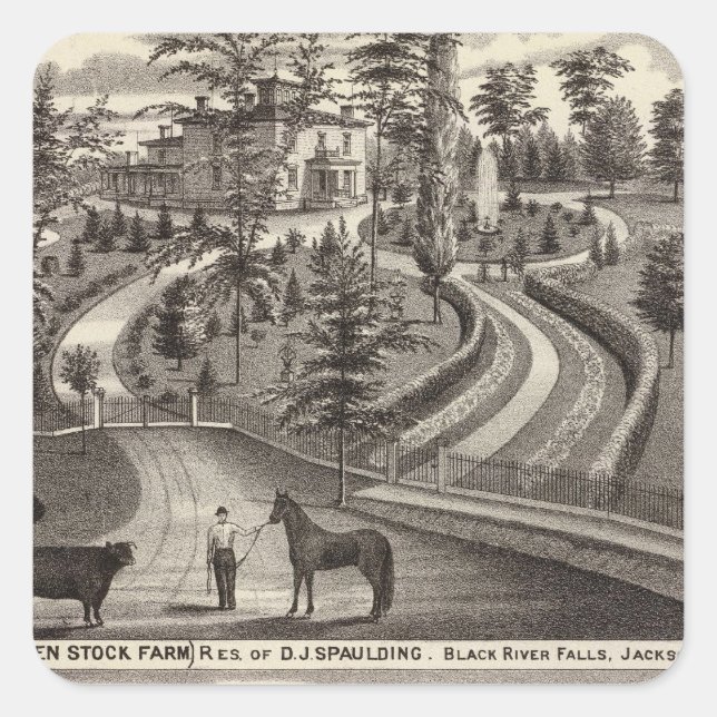 Evergreen Stock Farm, res Square Sticker (Front)