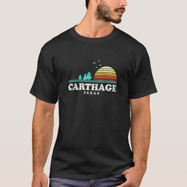 Evergreen Sunset Carthage Forest Texas Woods Campi T-Shirt (Front)