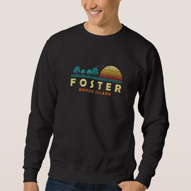 Evergreen Sunset Foster Forest Rhode Island Woods Sweatshirt (Front)