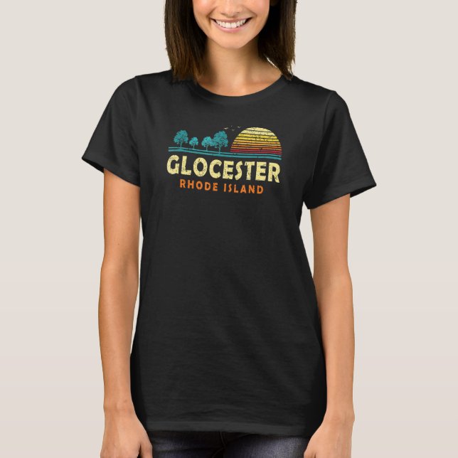 Evergreen Sunset Glocester Forest Rhode Island Woo T-Shirt (Front)