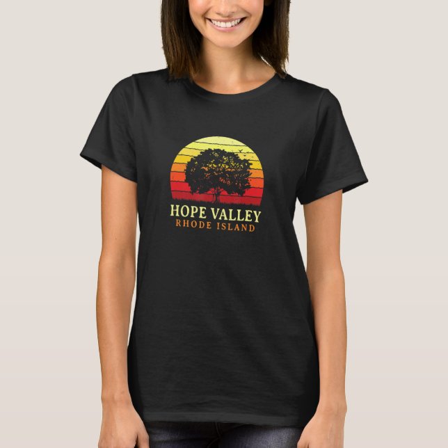 Evergreen Sunset Hope Valley Oak Tree Rhode Island T-Shirt (Front)