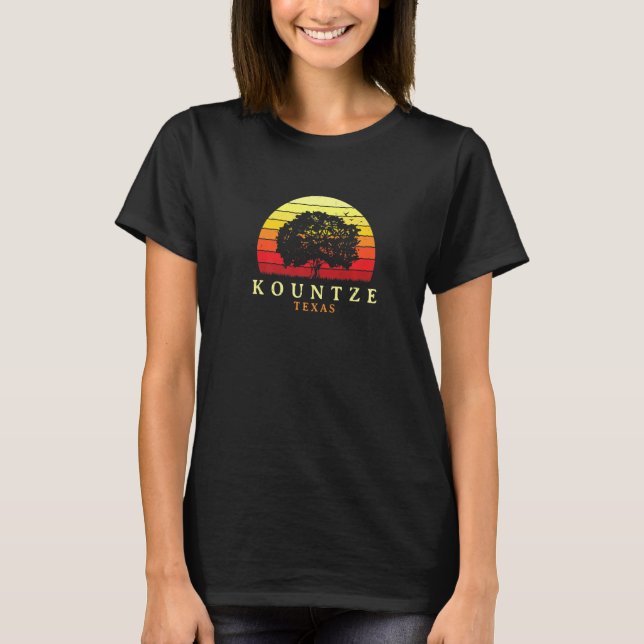 Evergreen Sunset Kountze Oak Tree Texas Bur Oak Fo T-Shirt (Front)