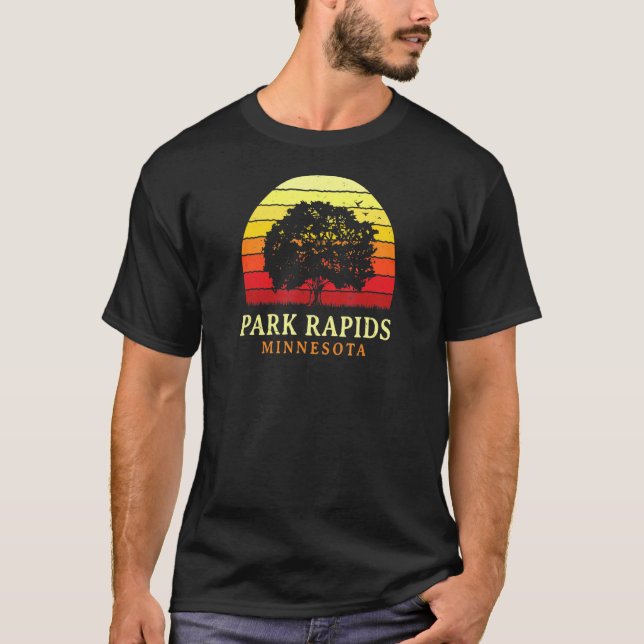 Evergreen Sunset Park Rapids Oak Tree Minnesota Bu T-Shirt (Front)